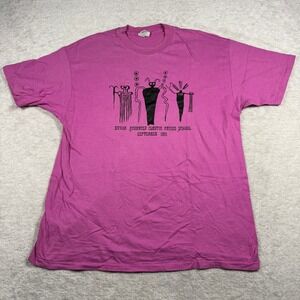 Vintage 1991 Exxon Advanced Clastic Facies School Hanes Beefy-T‎ XL Magenta USA